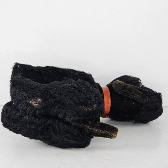 Vintage Steiff Black Poodle Snobby Plush Dog Toy Red Collar 8.5" Jointed - Picture 5 of 8